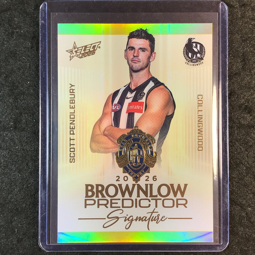 2026 Select AFL Footy Stars SCOTT PENDLEBURY Brownlow Signature Predictor 007/220