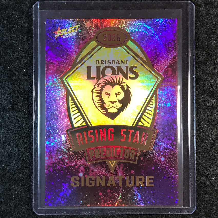2026 Select AFL Footy Stars BRISBANE Rising Star Signature Predictor 27/220