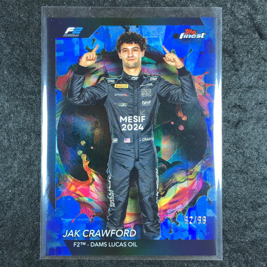 2024 Topps Finest Formula 1 JAK CRAWFORD Rare Blue 92/99 #233
