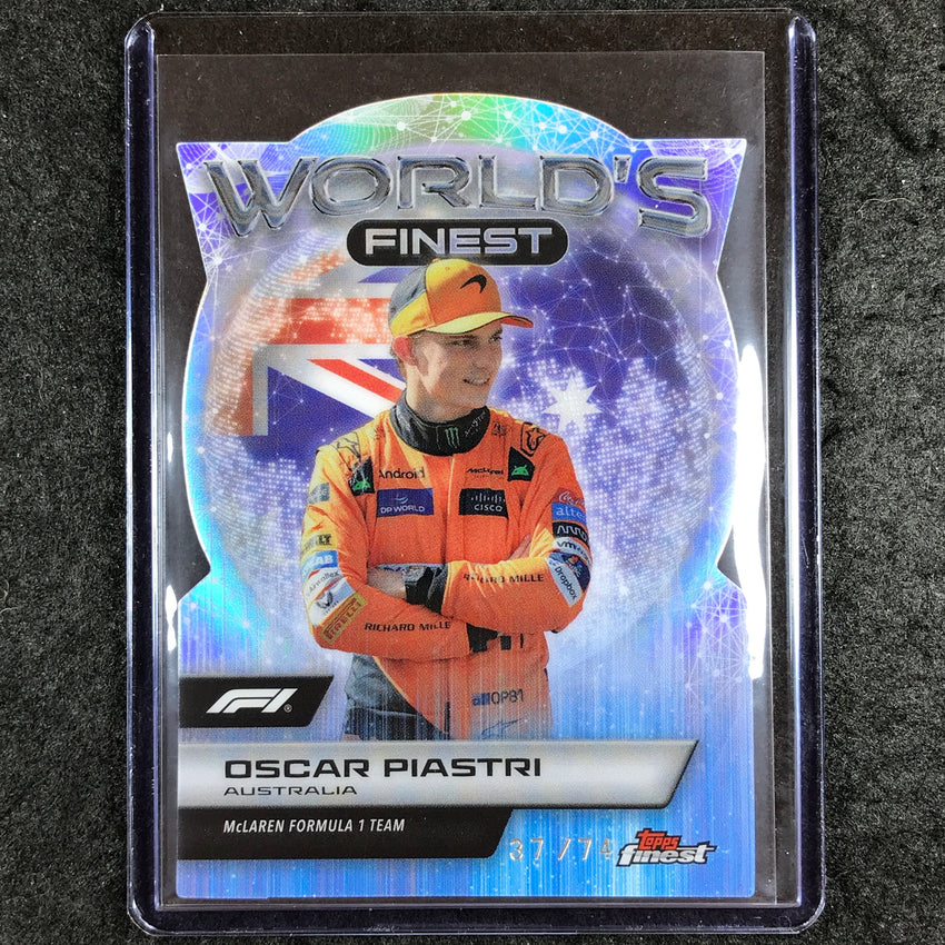 2024 Topps Finest Formula 1 OSCAR PIASTRI World's Finest Die-Cut 37/74 #8