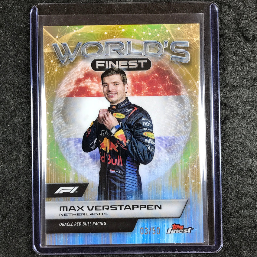 2024 Topps Finest Formula 1 MAX VERSTAPPEN World's Finest Gold 3/50 #1