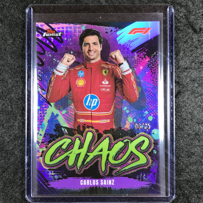 2024 Topps Finest Formula 1 CARLOS SAINZ Chaos Black 6/25 #4