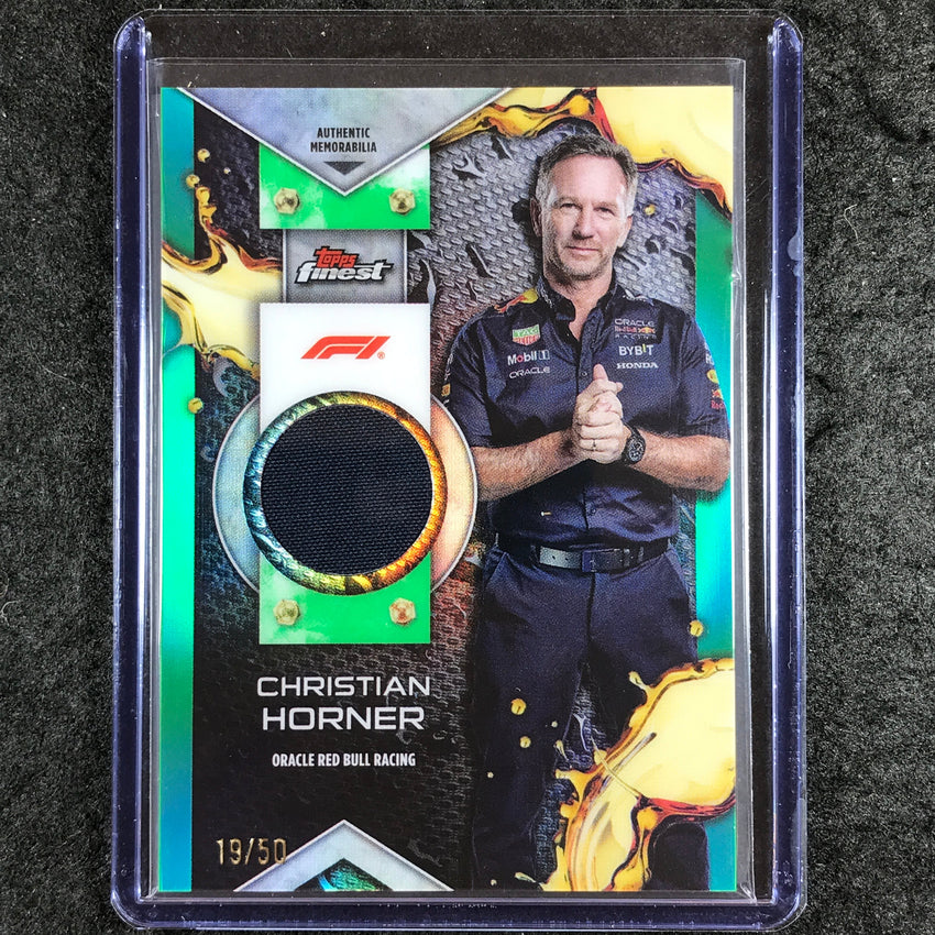 2024 Topps Finest Formula 1 CHRISTIAN HORNER F1 Relic Green 19/50