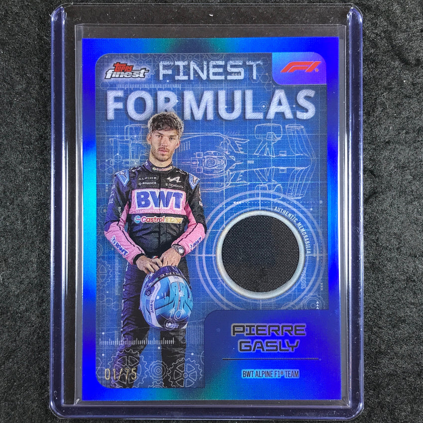 2024 Topps Finest Formula 1 PIERRE GASLY Finest Formulas Relic Blue 1/75