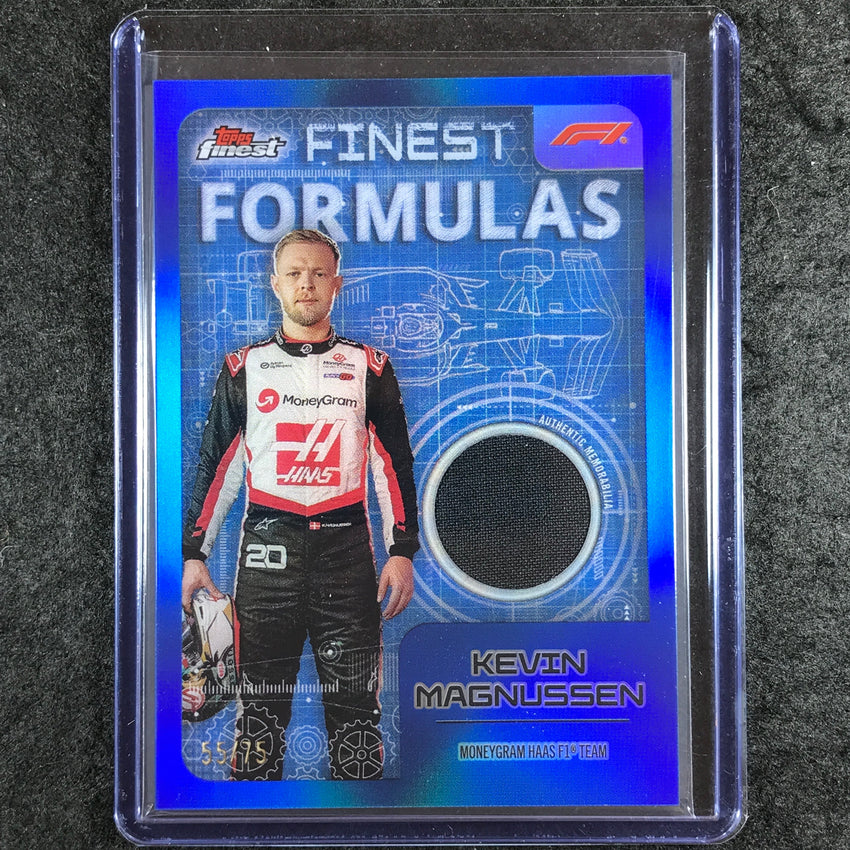 2024 Topps Finest Formula 1 KEVIN MAGNUSSEN Finest Formulas Relic Blue 55/75