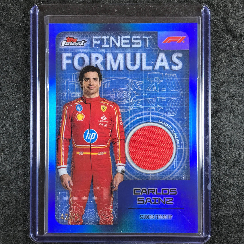 2024 Topps Finest Formula 1 CARLOS SAINZ Finest Formulas Relic Blue 42/75