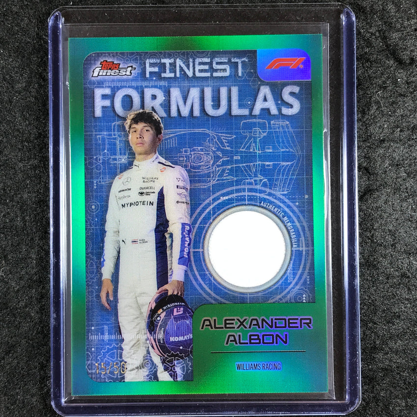 2024 Topps Finest Formula 1 ALEXANDER ALBON Finest Formulas Relic Green 15/50