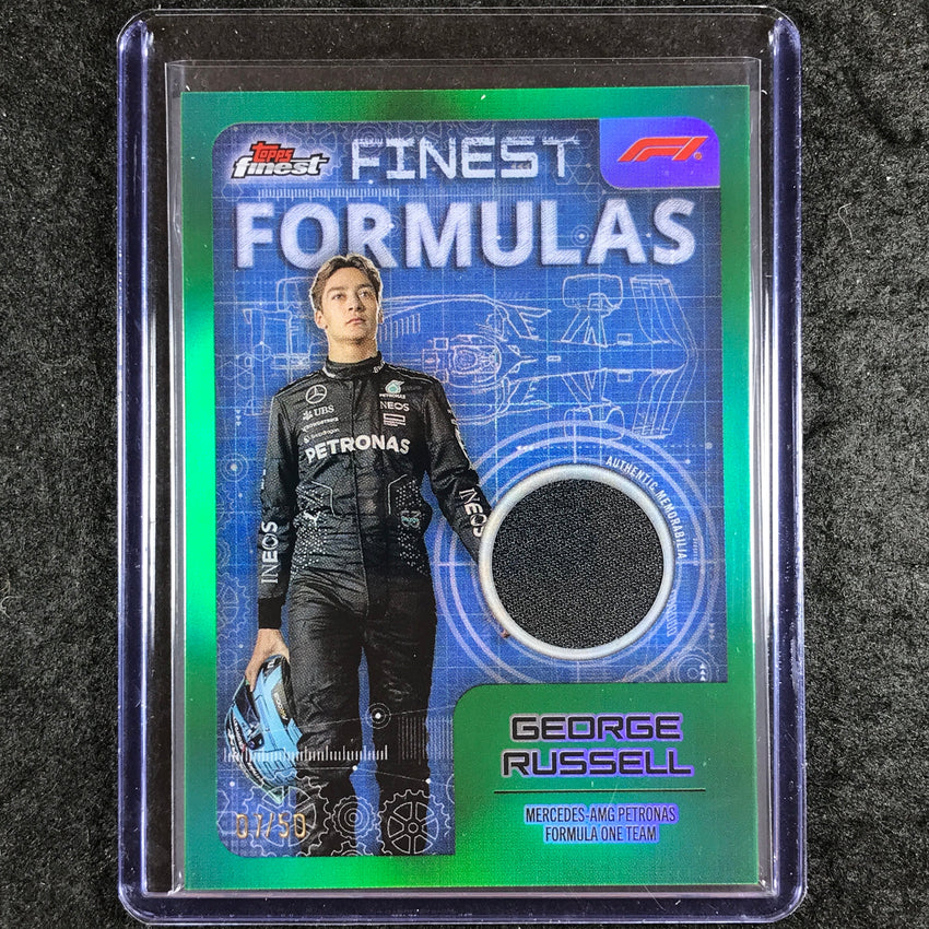 2024 Topps Finest Formula 1 GEORGE RUSSELL Finest Formulas Relic Green 7/50