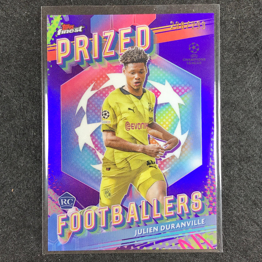 2023-24 UEFA Club Comp Finest JULIEN DURANVILLE Prized Rookie Purple 298/299