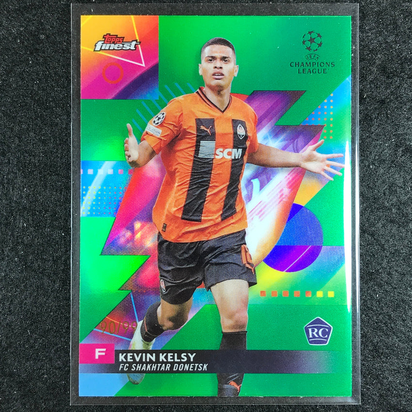 2023-24 UEFA Club Comp Finest KEVIN KELSY Rookie Base Green 90/99 No. 92