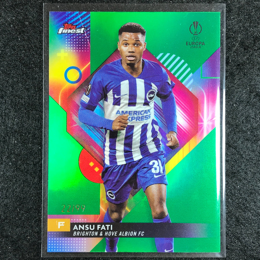 2023-24 UEFA Club Comp Finest ANSU FATI Base Green 22/99 No. 127