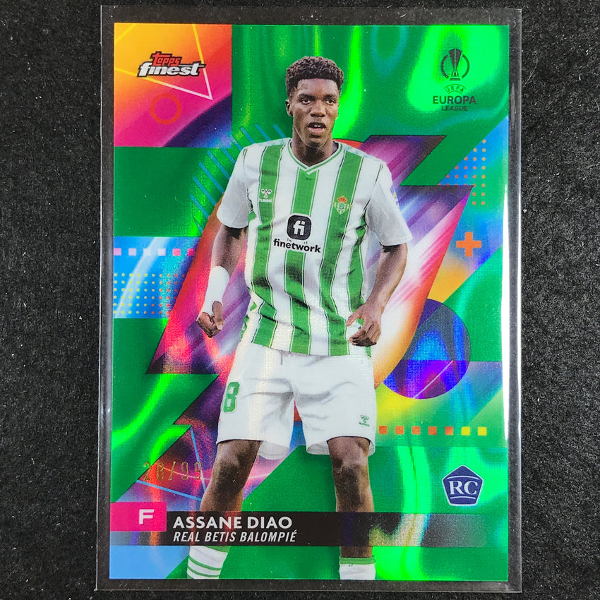 2023-24 UEFA Club Comp Finest ASSANE DIAO Rookie Base Green Lava 28/99 No. 19