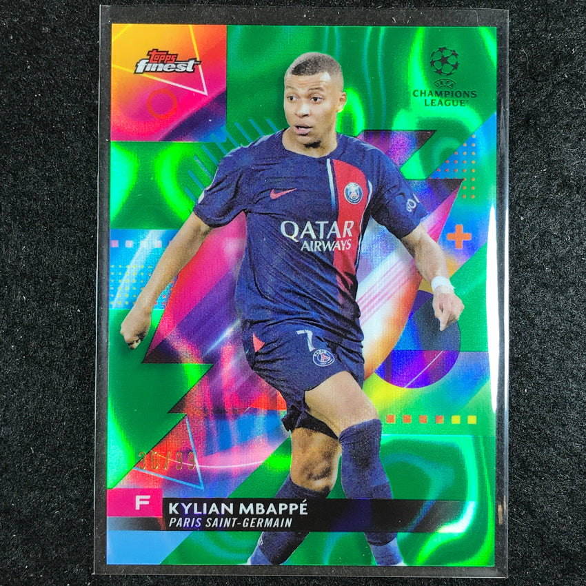 2023-24 UEFA Club Comp Finest KYLIAN MBAPPE Base Green Lava 36/99 #49