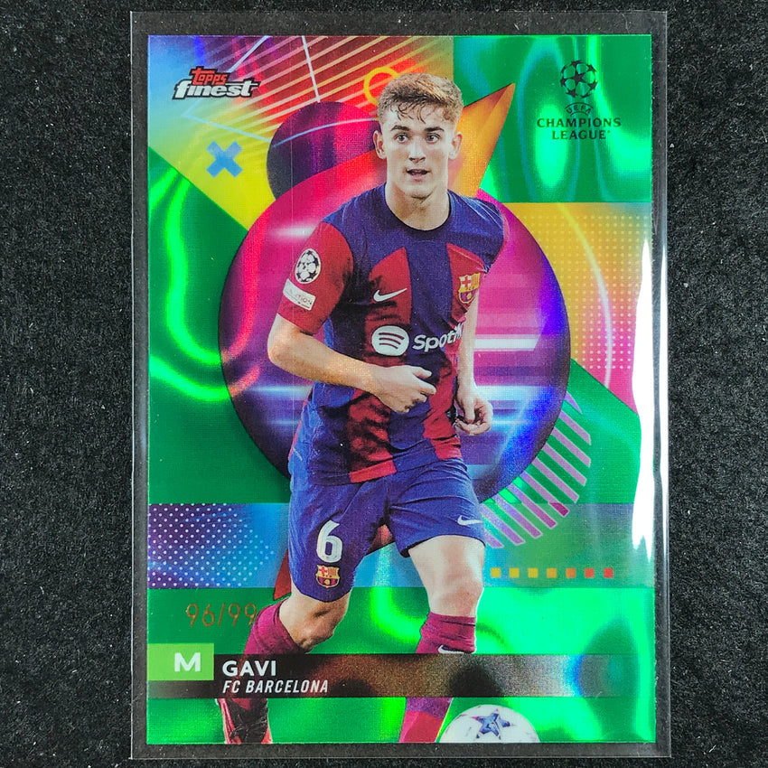 2023-24 UEFA Club Comp Finest GAVI Base Green Lava 96/99 #110