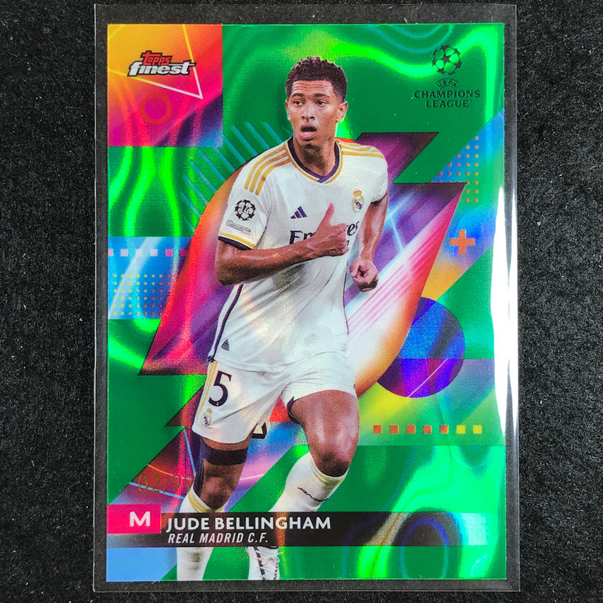 2023-24 UEFA Club Comp Finest JUDE BELLINGHAM Base Green Lava 2/99 No. 112