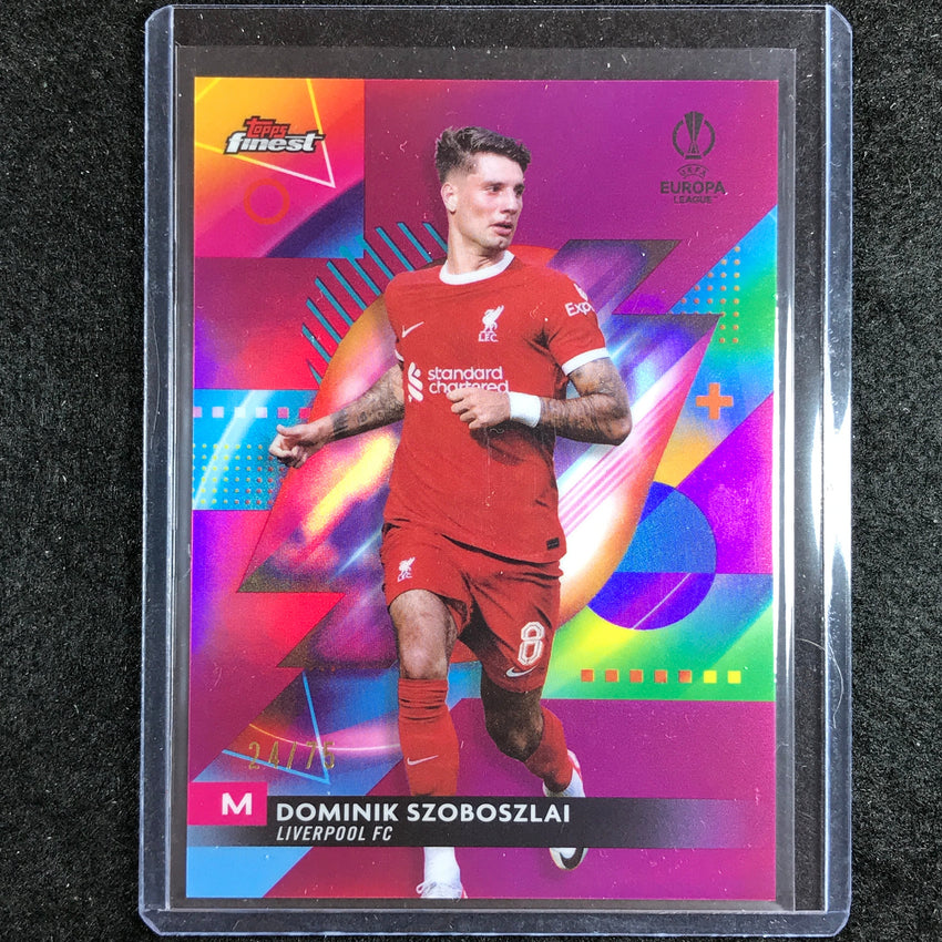 2023-24 UEFA Club Comp Finest DOMINIK SZOBOSZLAI Base Fuchsia 24/75 No. 16