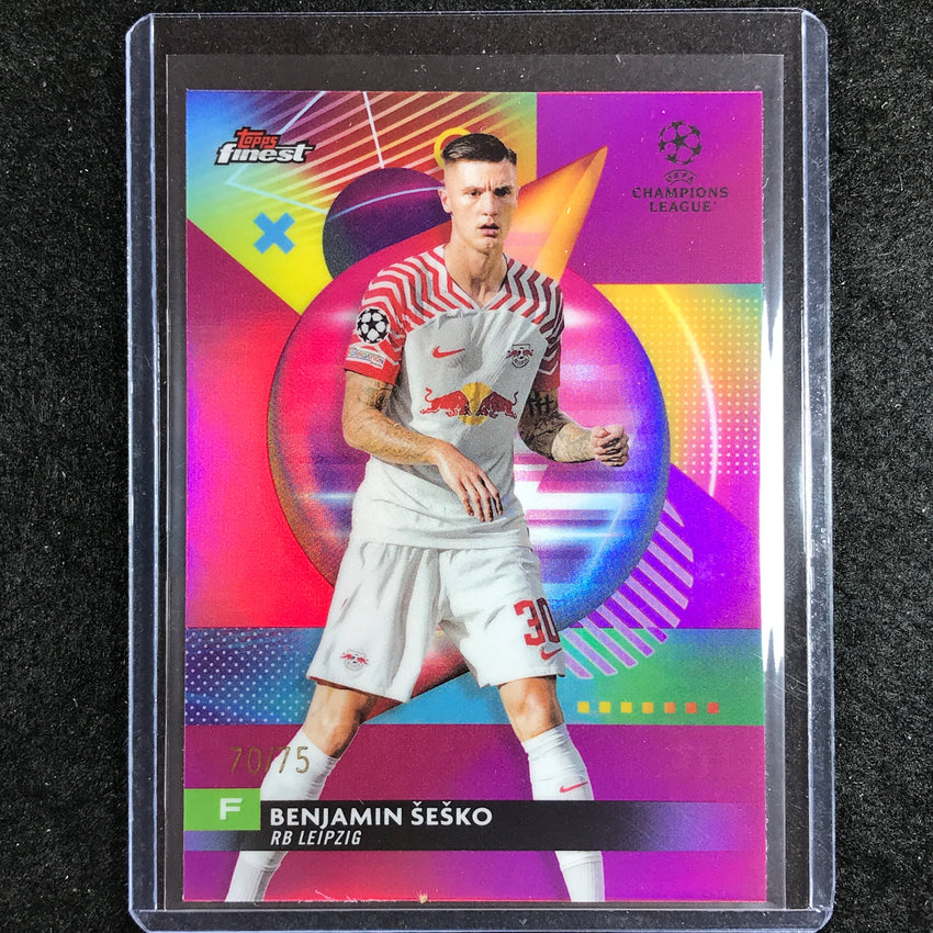 2023-24 UEFA Club Comp Finest BENJAMIN SESKO Base Fuchsia 70/75 #42-Cherry Collectables