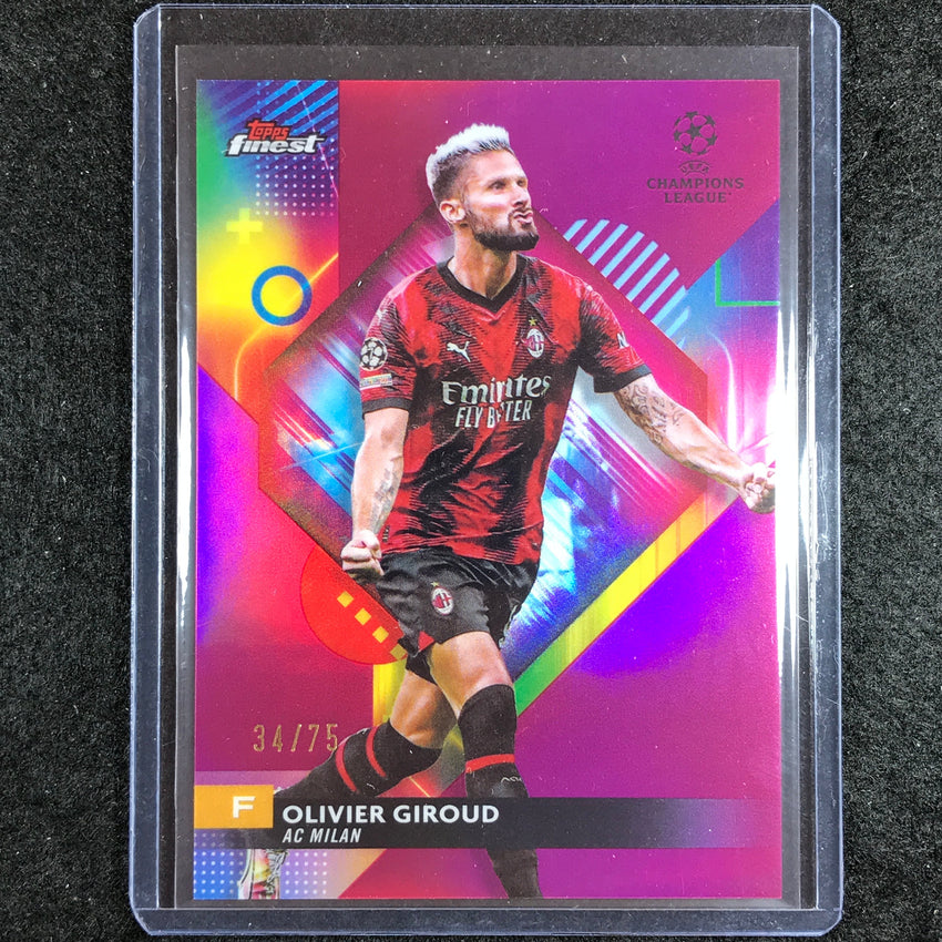 2023-24 UEFA Club Comp Finest OLIVIER GIROUD Base Fuchsia 34/75 No. 141
