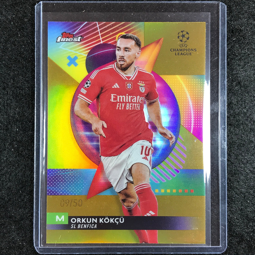 2023-24 UEFA Club Comp Finest ORKUN KOKCU Base Gold 9/50 #33