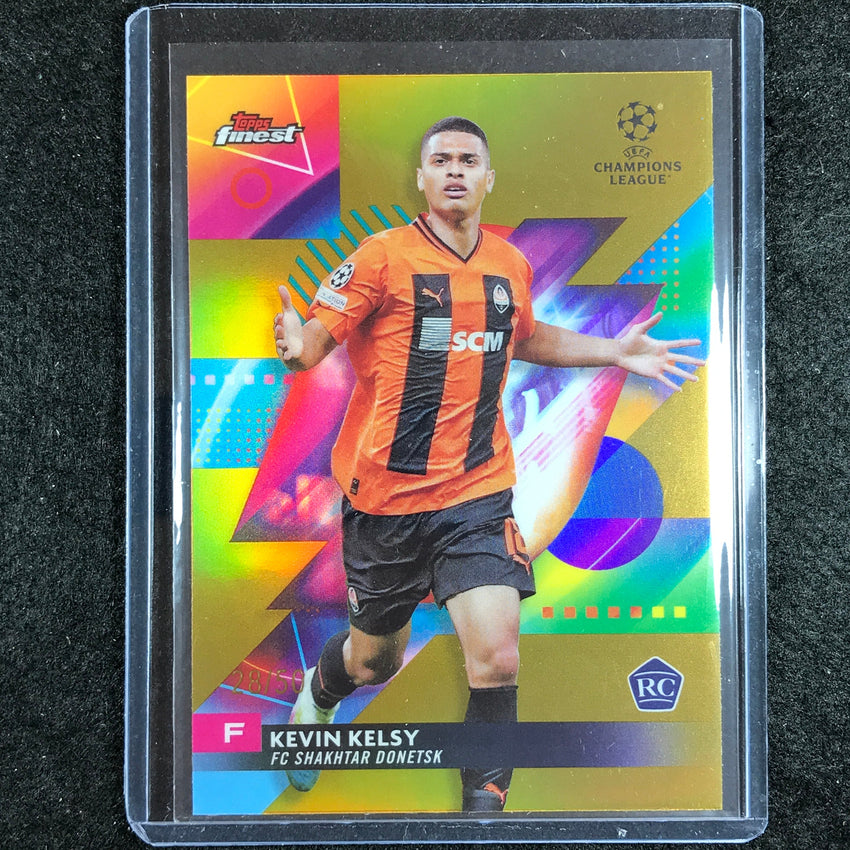 2023-24 UEFA Club Comp Finest KEVIN KELSY Rookie Base Gold 28/50 No. 92