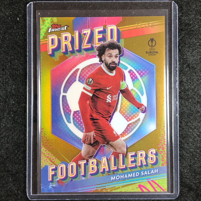 2023-24 UEFA Club Comp Finest MOHAMED SALAH Prized Footballers Gold 27/50