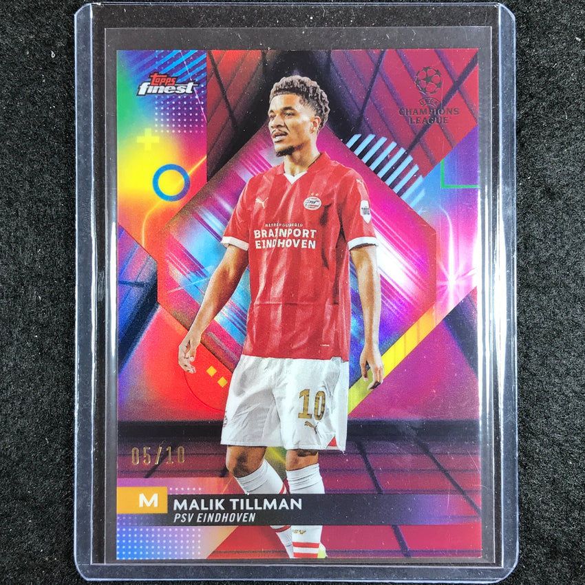 2023-24 UEFA Club Comp Finest MALIK TILLMAN Base Red Black Vaporwave 5/10