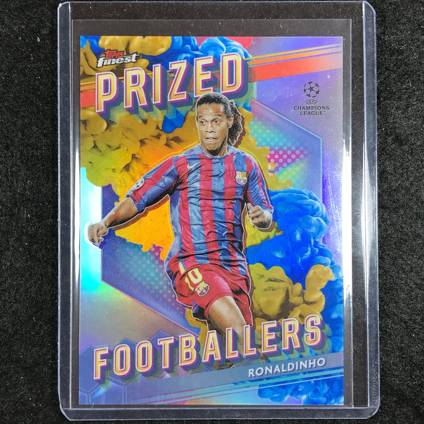 2023-24 UEFA Club Comp Finest RONALDINHO Prized Blue Gold Fusion SSP #12