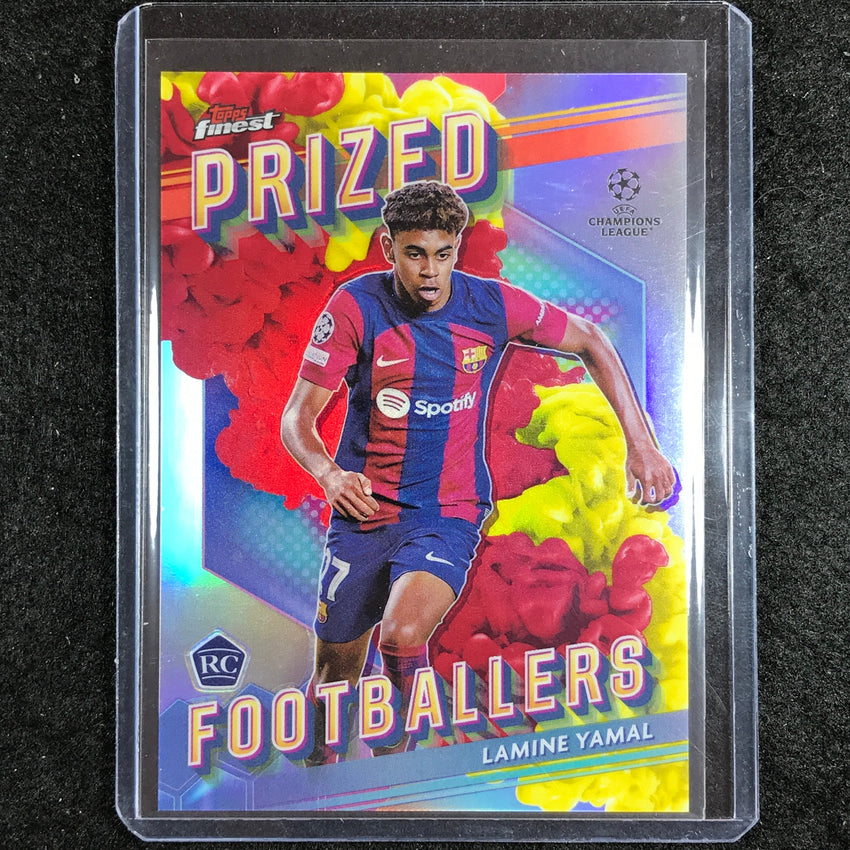2023-24 UEFA Club Comp Finest LAMINE YAMAL Rookie Yellow Red Fusion SSP #8