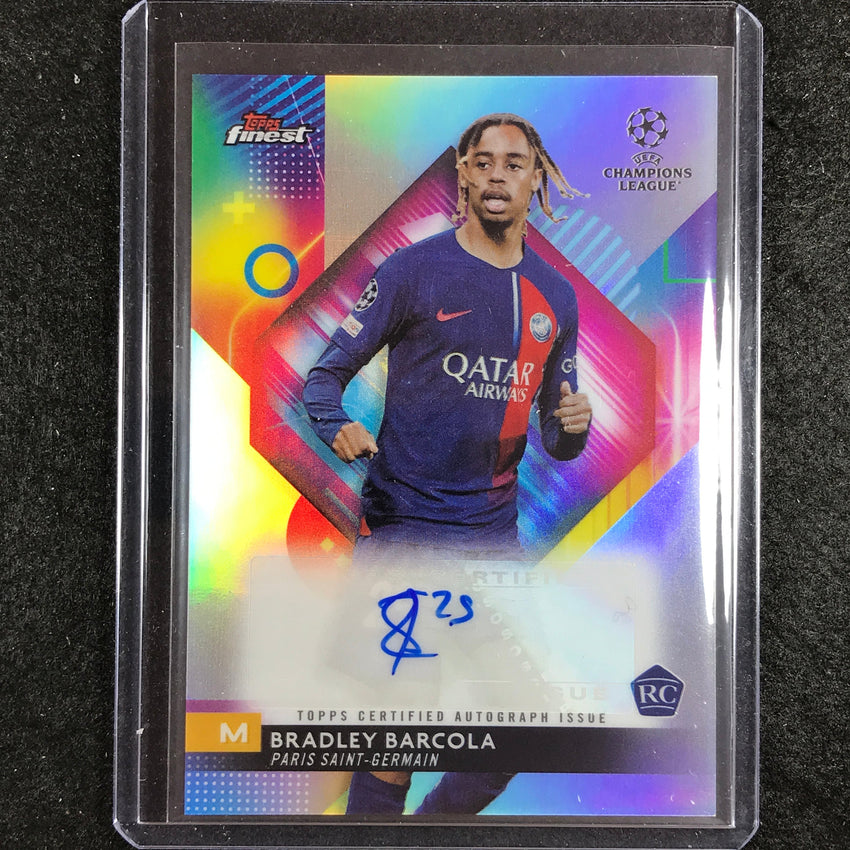 2023-24 UEFA Club Comp Finest BRADLEY BARCOLA Base Rookie Auto No. BB