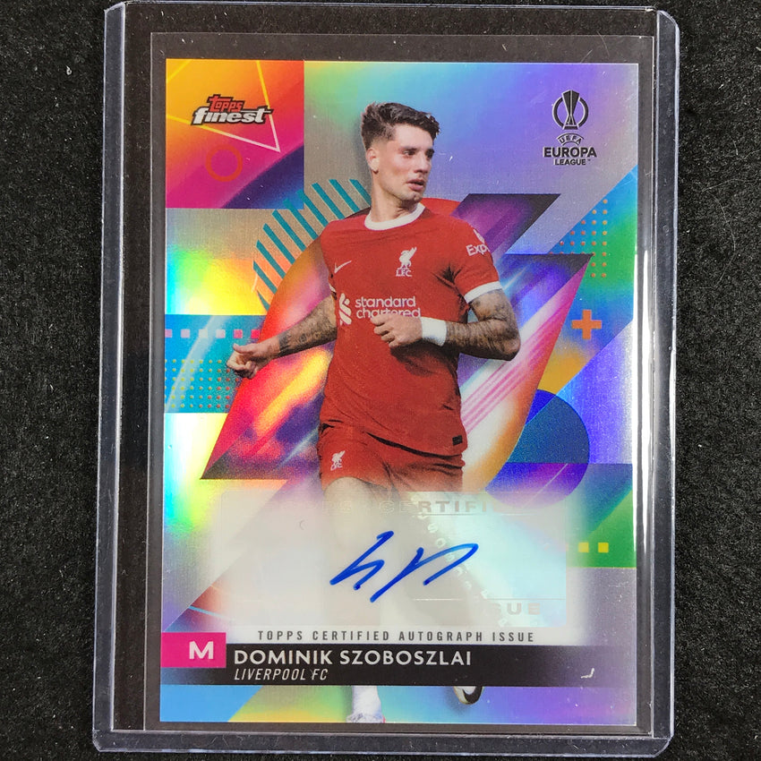2023-24 UEFA Club Comp Finest DOMINIK SZOBOSZLAI Base Auto No. DS