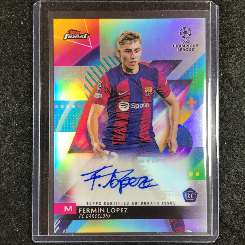 2023-24 UEFA Club Comp Finest FERMIN LOPEZ Base Rookie Auto No. FL