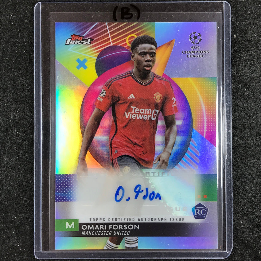 2023-24 UEFA Club Comp Finest OMARI FORSON Base Rookie Auto No. OF (B)