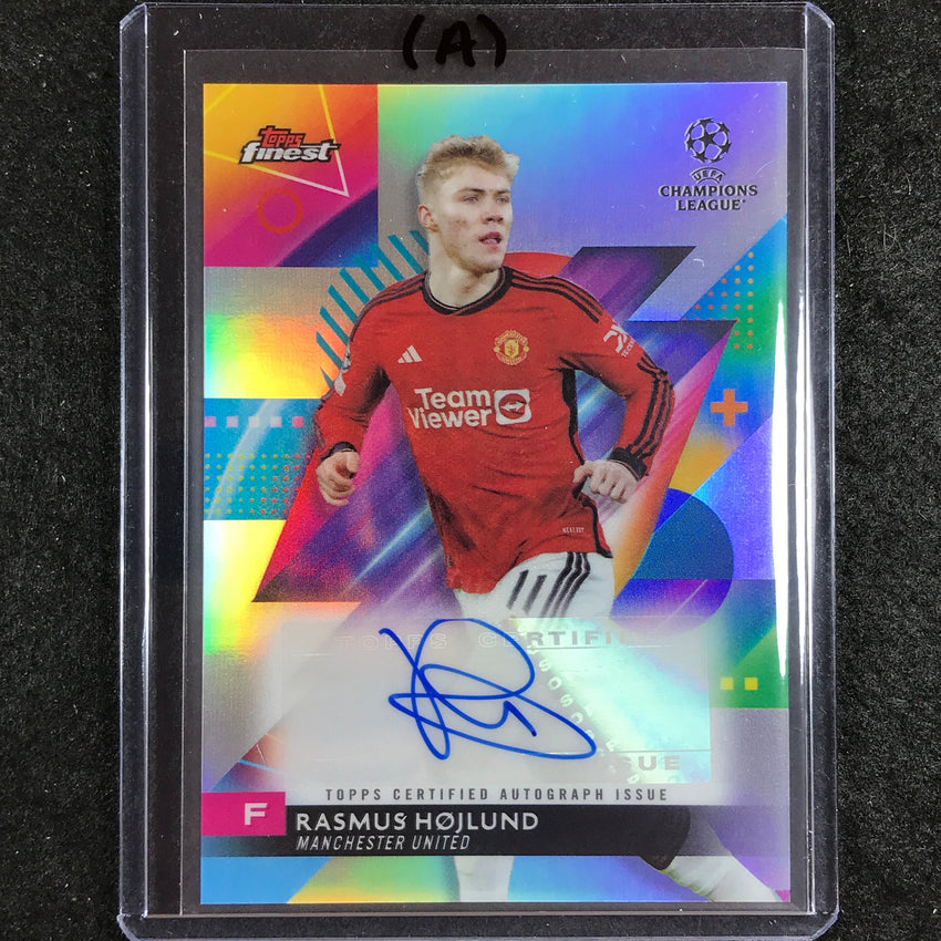 2023-24 UEFA Club Comp Finest RASMUS HOJLUND Base Auto No. RH (A)