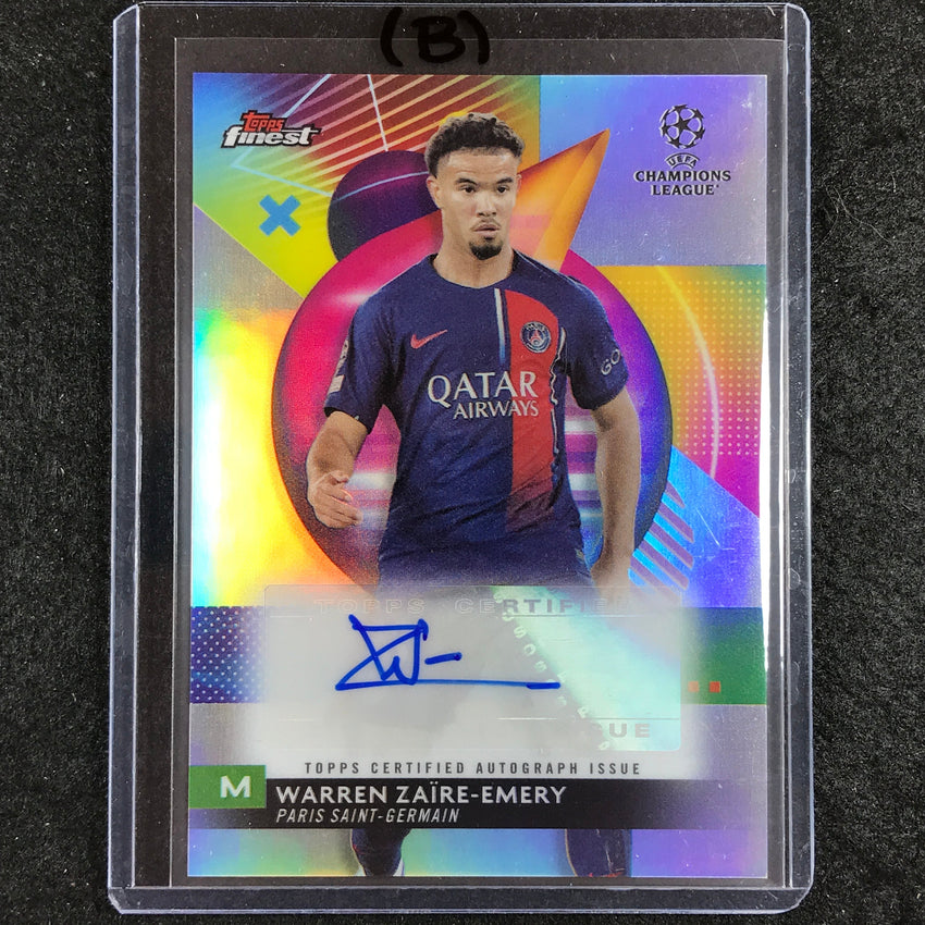 2023-24 UEFA Club Comp Finest WARREN ZAIRE-EMERY Base Auto #WZ (B)
