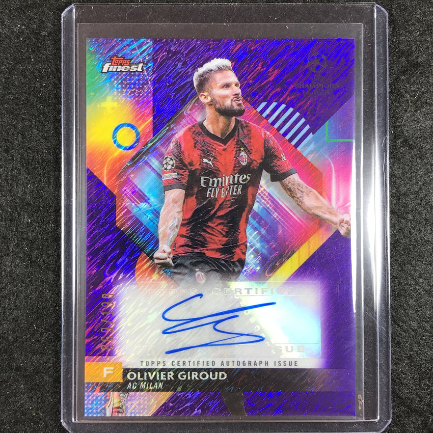 2023-24 UEFA Club Comp Finest OLIVIER GIROUD Base Auto Purple Shimmer 69/199
