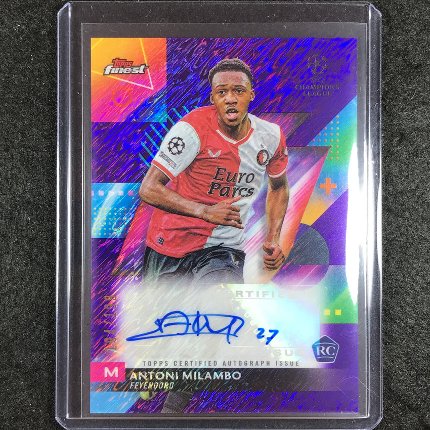 2023-24 UEFA Club Comp Finest ANTONI MILAMBO Base Rookie Auto Purple 194/199