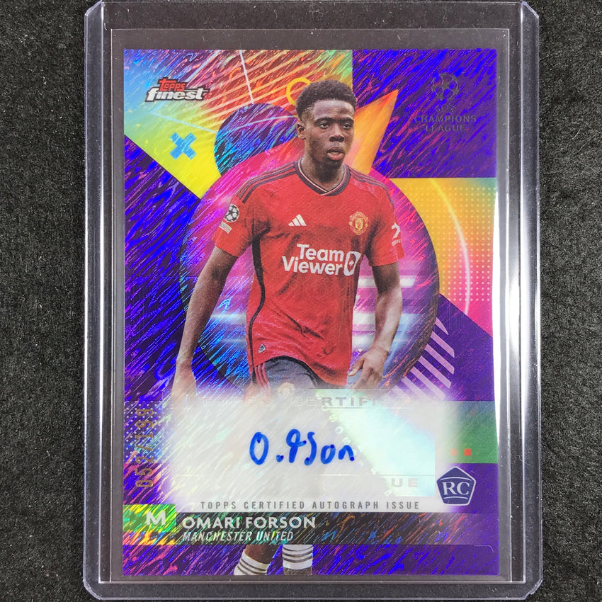2023-24 UEFA Club Comp Finest OMARI FORSON Base Rookie Auto Purple 52/199