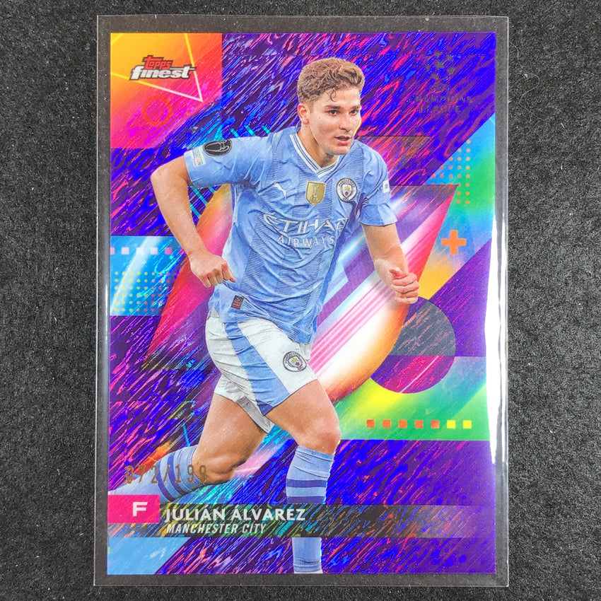 2023-24 UEFA Club Comp Finest JULIAN ALVAREZ Base Purple Shimmer 72/199 #29