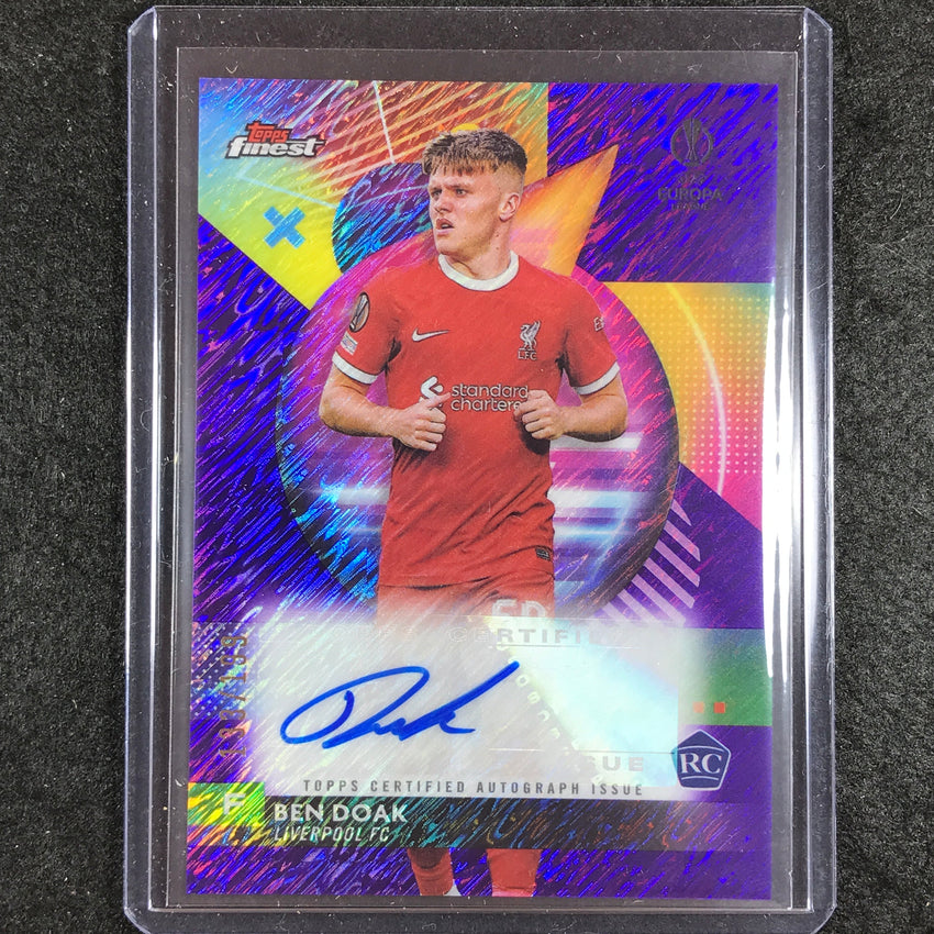 2023-24 UEFA Club Comp Finest BEN DOAK Base Rookie Auto Purple Shimmer 133/199