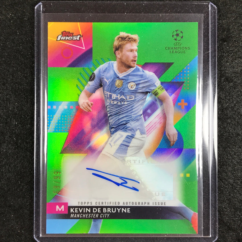 2023-24 UEFA Club Comp Finest KEVIN DE BRUYNE Base Auto Neon Green 68/99
