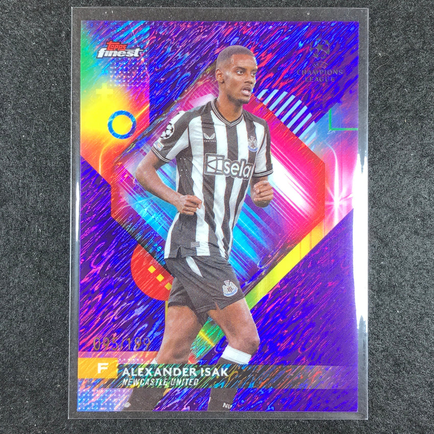 2023-24 UEFA Club Comp Finest ALEXANDER ISAK Base Purple Shimmer 95/199 #35