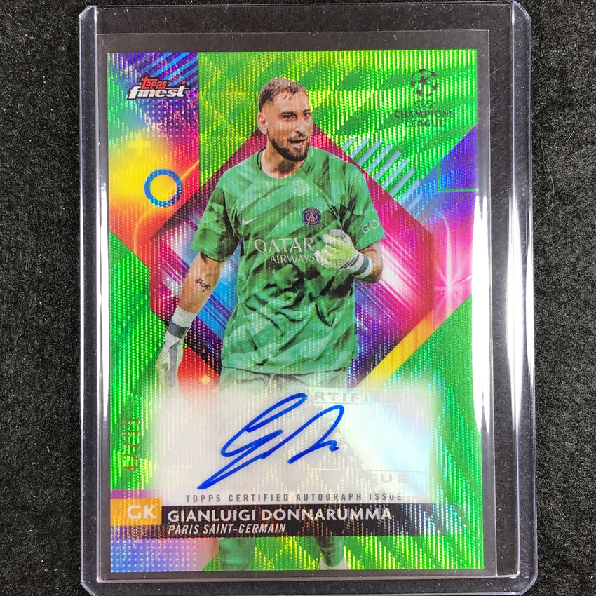 2023-24 UEFA Club Comp Finest GIANLUIGI DONNARUMMA Auto Neon Green Wave 42/99