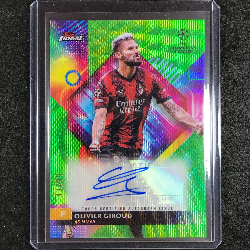 2023-24 UEFA Club Comp Finest OLIVIER GIROUD Base Auto Neon Green Wave 43/99