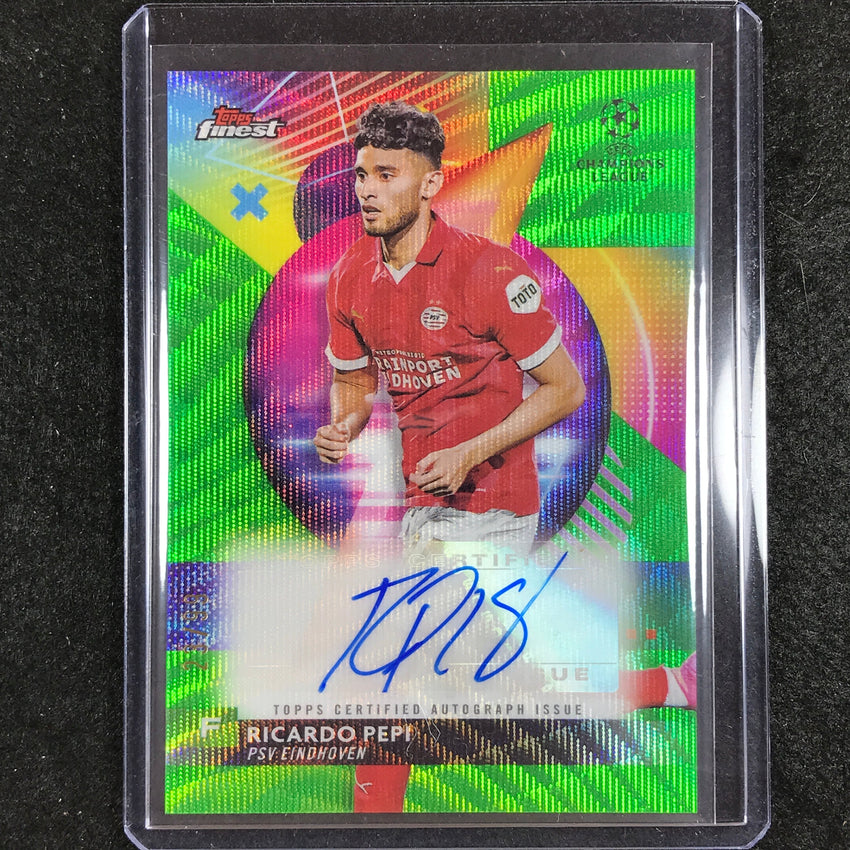 2023-24 UEFA Club Comp Finest RICARDO PEPI Base Auto Neon Green Wave 23/99