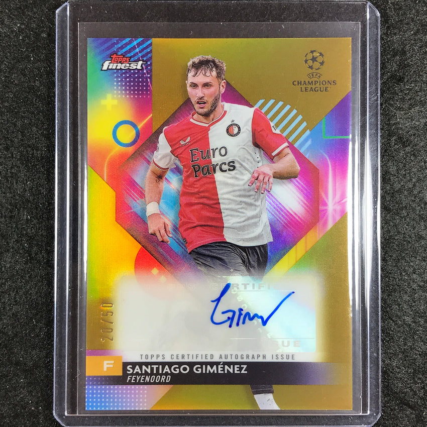 2023-24 UEFA Club Comp Finest SANTIAGO GIMENEZ Base Auto Gold 20/50