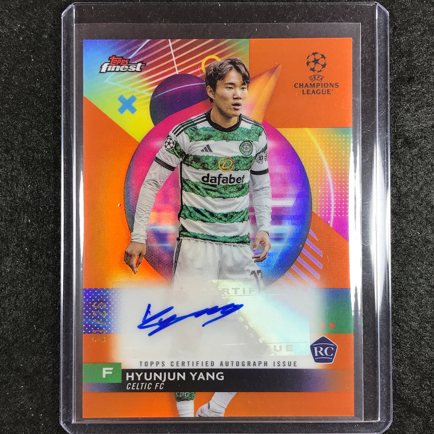 2023-24 UEFA Club Comp Finest HYUNJUN YANG Base Rookie Auto Orange 21/25