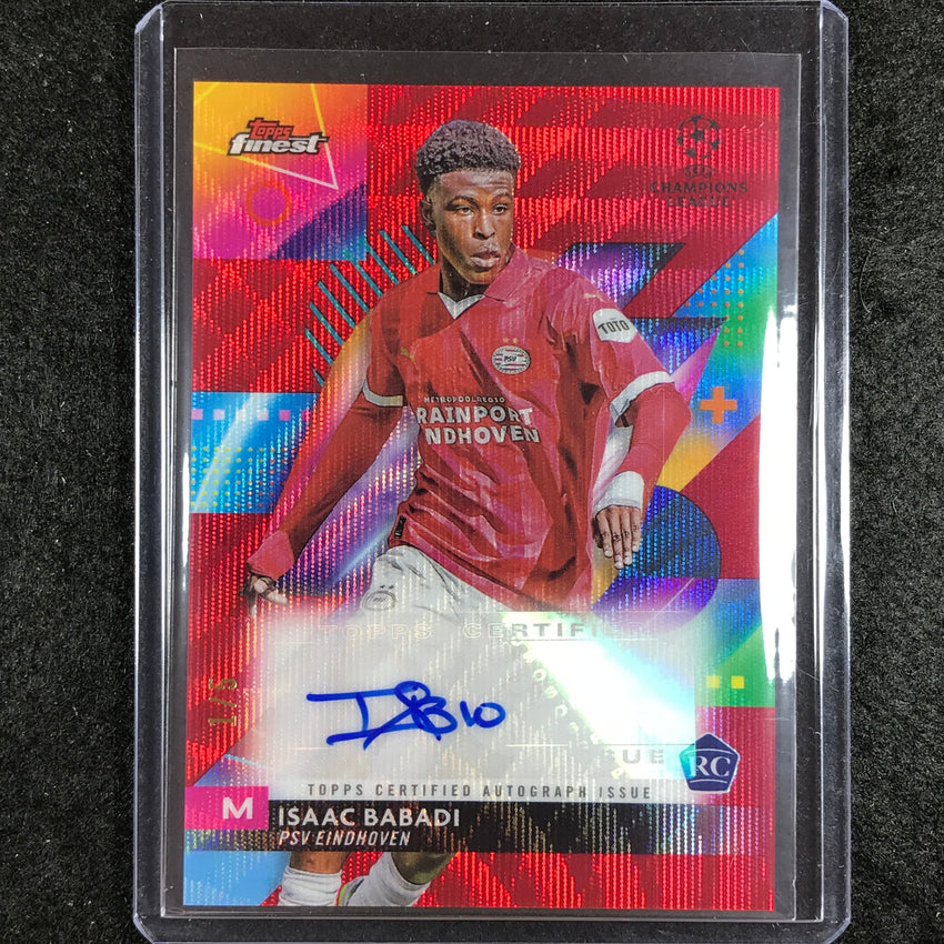 2023-24 UEFA Club Comp Finest ISAAC BABADI Base Rookie Auto Red Wave 1/5