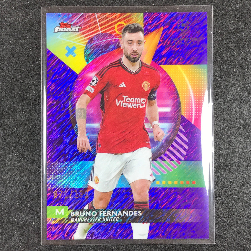 2023-24 UEFA Club Comp Finest BRU#FERNANDES Base Purple Shimmer 71/199 #87