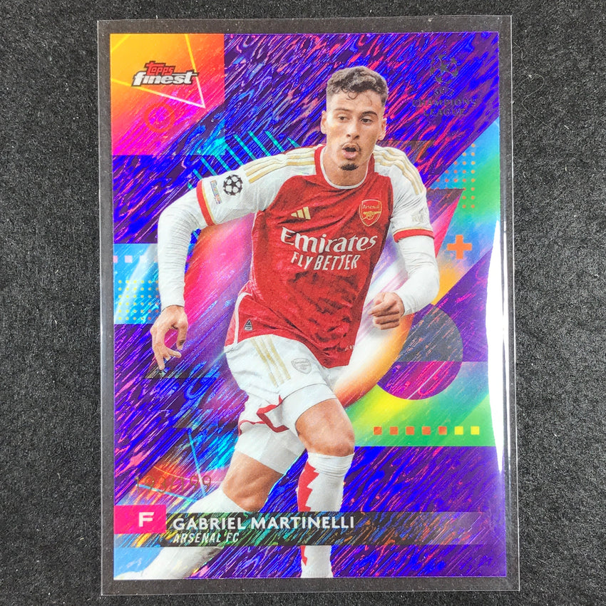 2023-24 UEFA Club Comp Finest GABRIEL MARTINELLI Purple Shimmer 193/199 No. 94