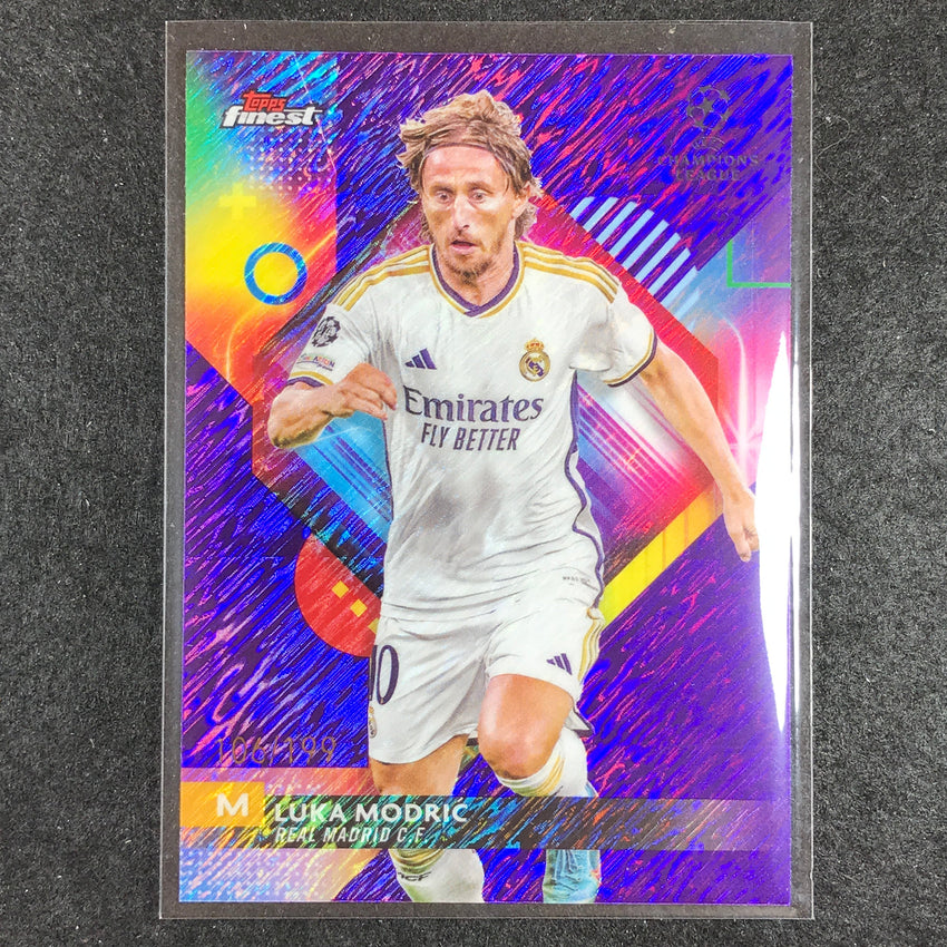 2023-24 UEFA Club Comp Finest LUKA MODRIC Base Purple Shimmer 106/199 #103